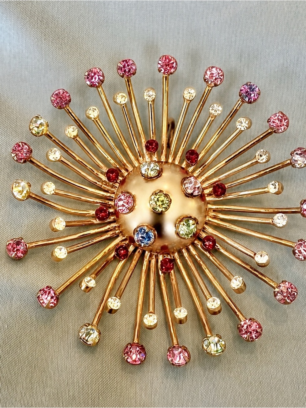 Vintage Multicolor Aurora Starburst Brooch - Picture 4 of 4